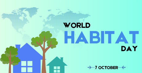 World Habitat Day, 7 October. Campaign or celebration banner design