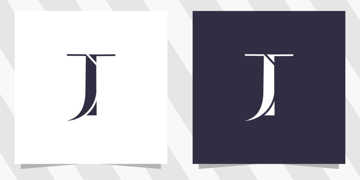 letter jt tj logo design vector