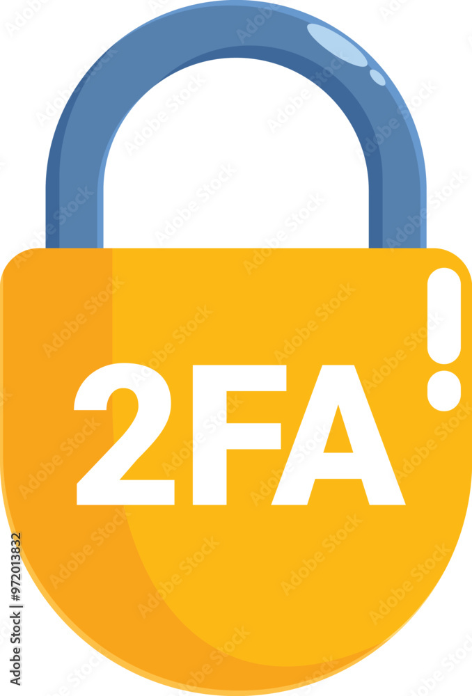 Poster closed padlock ensuring safety with 2fa protocol for secure authorization