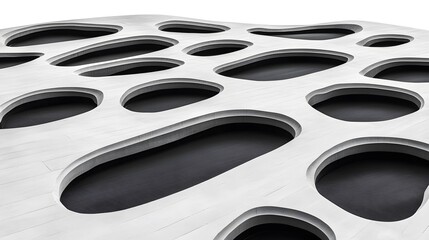 Abstract Architecture with Curved Lines and Holes
