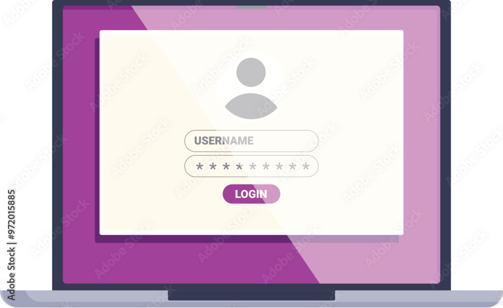Poster laptop is showing a login screen, prompting the user to enter their username and password to access 