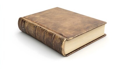 Obraz premium 49. A realistic 3D render of a classic hardcover book with a textured cover, isolated on a pristine white background