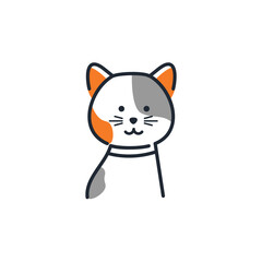  Cat line art logo design