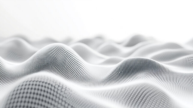 Abstract illustration of undulating surface patterns created with dots against a light background