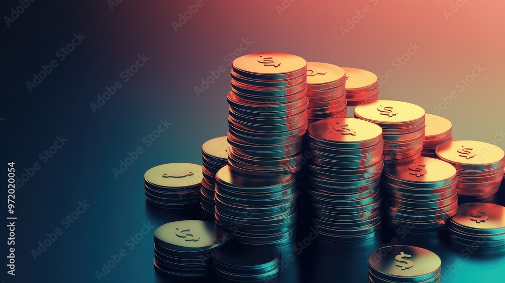 Poster abstract 3d cost structure for business in sections, with surrounding copy space.