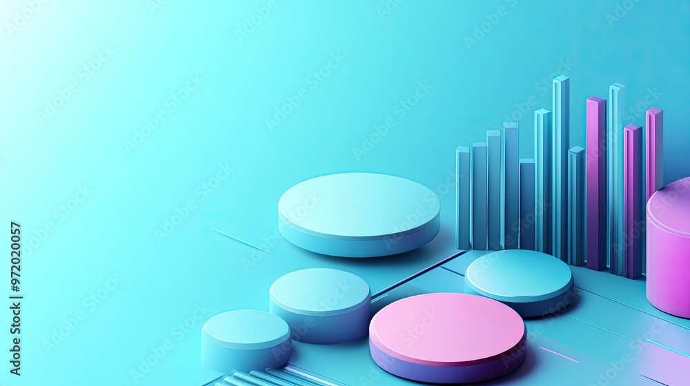 Poster abstract 3d cost structure for business in sections, with surrounding copy space.