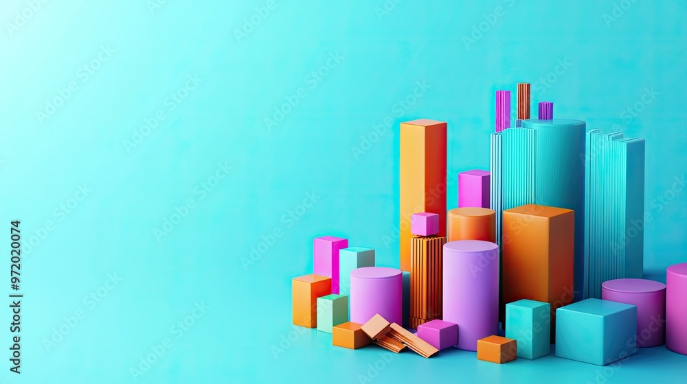 Aufkleber abstract 3d cost structure for business in sections, with surrounding copy space.