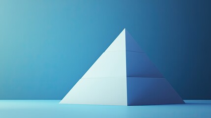 Abstract 3D cost structure pyramid on a clean surface, ample room for copy space