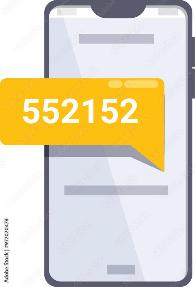 Poster smartphone is displaying a one time password notification, enhancing security for online transaction