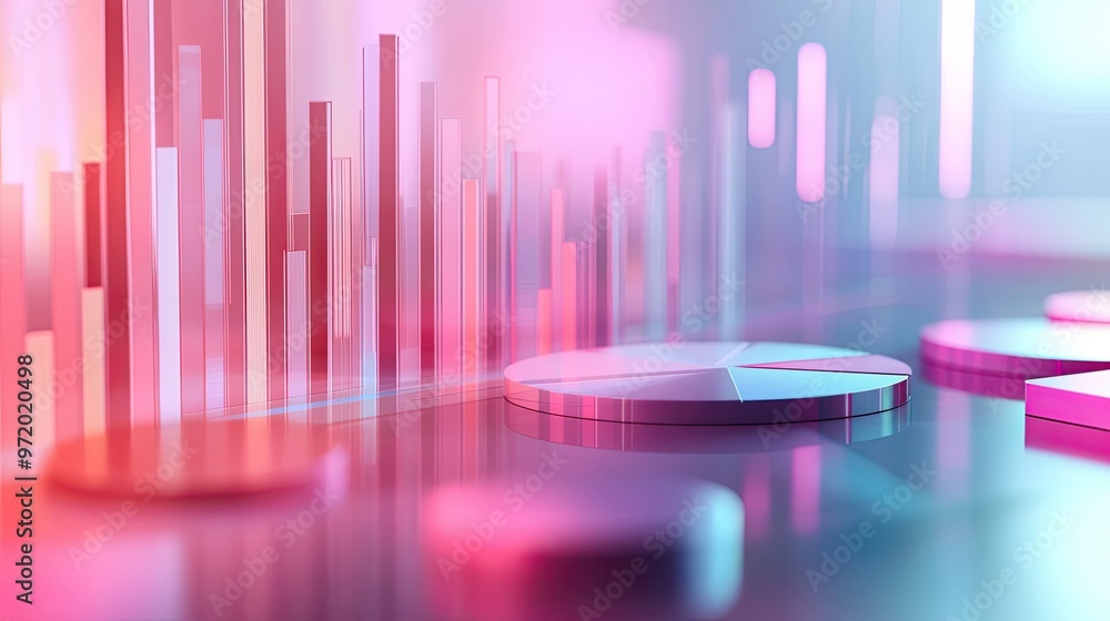 Aufkleber abstract 3d representation of business cost flow with room for copy space.