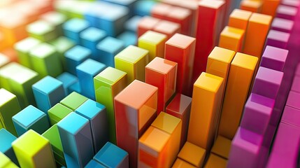 Obraz premium Abstract 3D infographic of business costs in a colorful format, isolated with copy space.