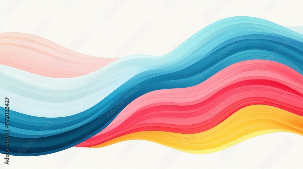 Poster dive into a vibrant world of abstract waves that bring your designs to life with colorful, wavy line