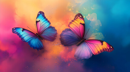 Colorful Butterfly Wings Abstract Background