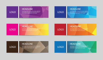 Modern style abstract concepts and colors design elements headers