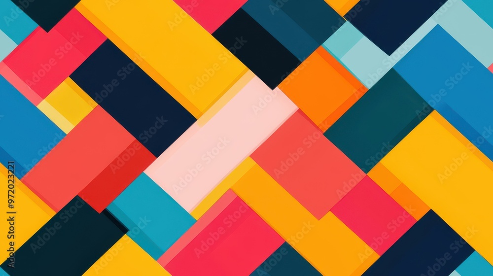 Poster explore a world of minimal vector art with bold colors and dynamic grid designs that bring creativit