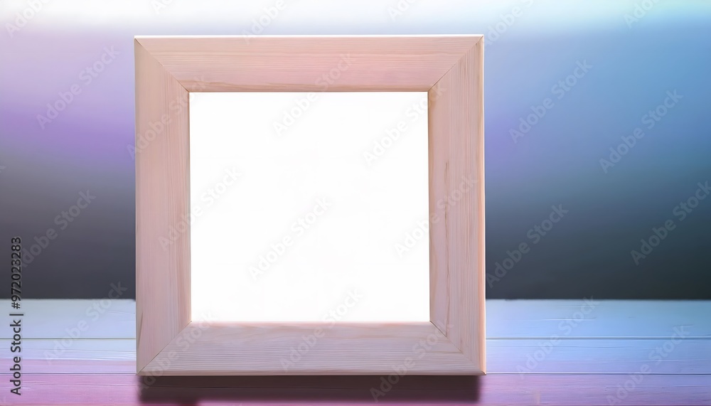Poster 3d rendering of an empty photo frame on a studio background.