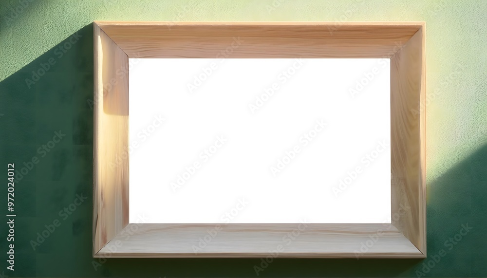 Poster 3d rendering of an empty photo frame on a studio background.