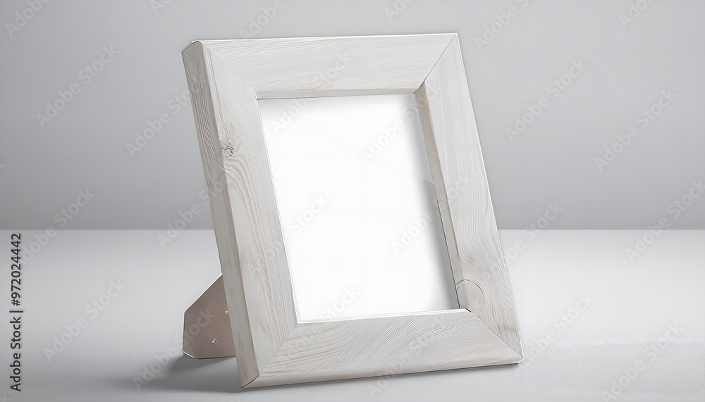 Poster 3d rendering of an empty photo frame on a studio background.