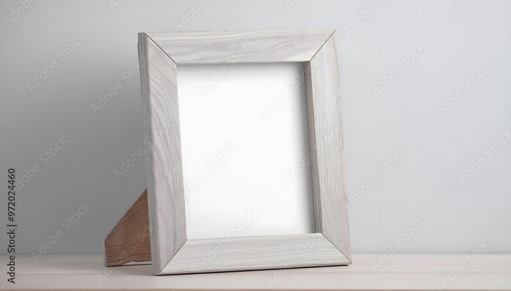 Poster 3d rendering of an empty photo frame on a studio background.