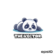 Lazy panda logo, vector, mascot, character, cartoon, illustration, eps10