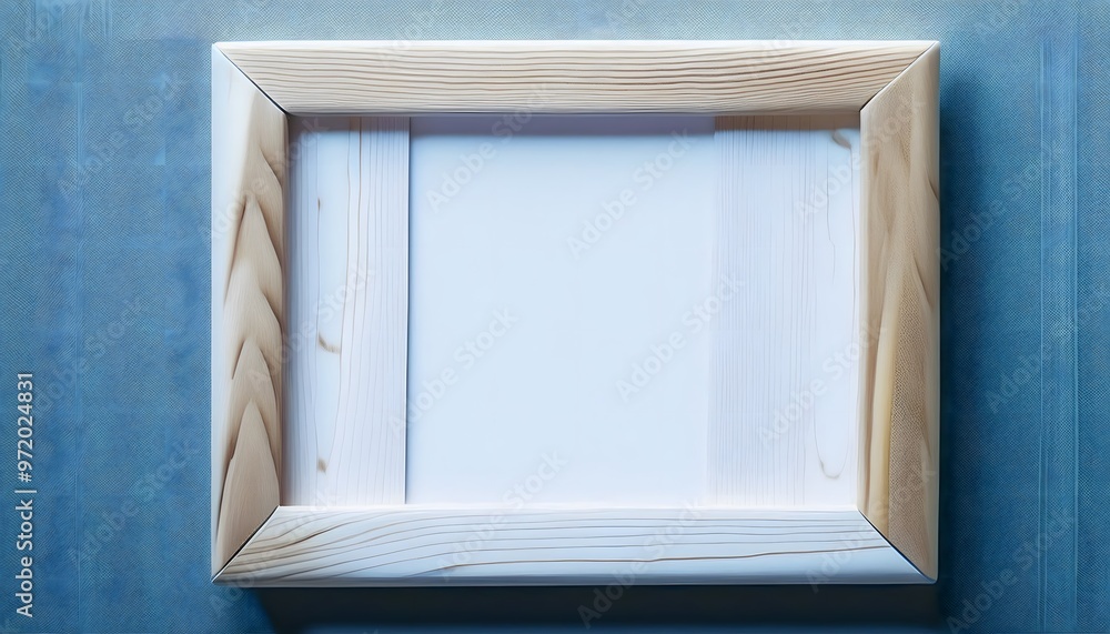 Poster 3d rendering of an empty photo frame on a studio background.