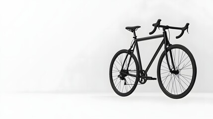 Obraz premium 31. A realistic 3D render of a sleek black bicycle with detailed components, isolated on a pristine white background
