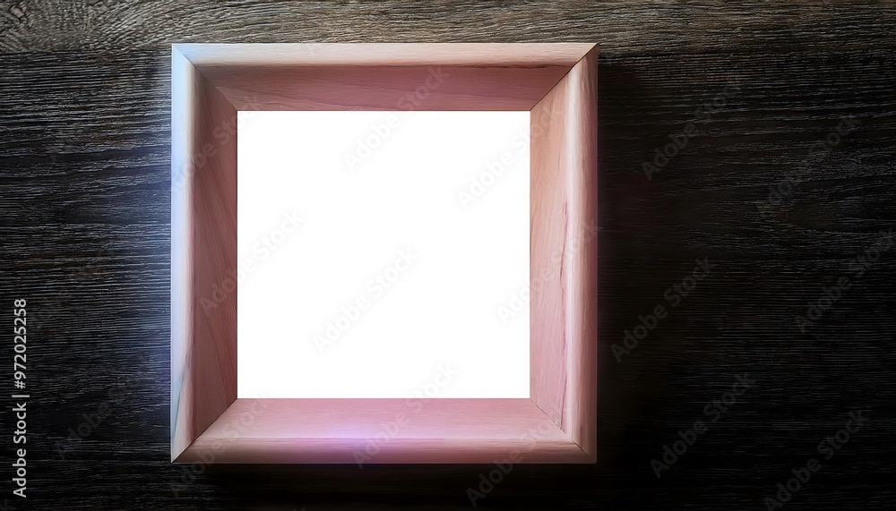 Poster 3d rendering of an empty photo frame on a studio background.