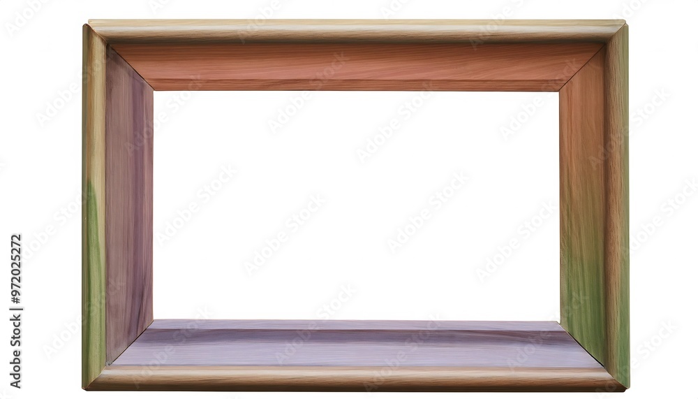 Poster 3d rendering of an empty picture frame in a small room.