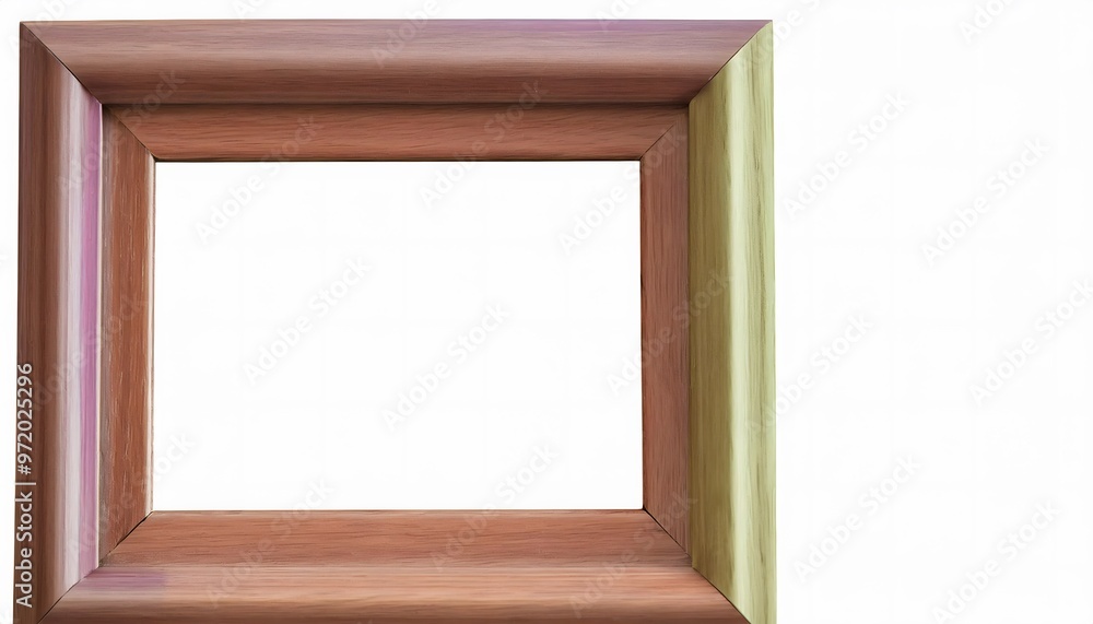 Poster 3d rendering of an empty picture frame in a small room.