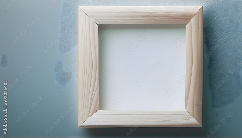 Poster 3d rendering of an empty picture frame in a small room.