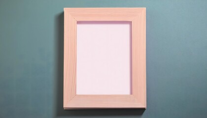 3D rendering of an empty picture frame in a small room.