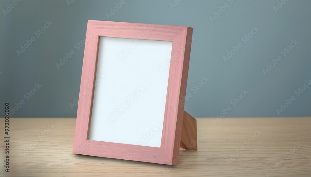 Poster 3d rendering of an empty picture frame in a small room.
