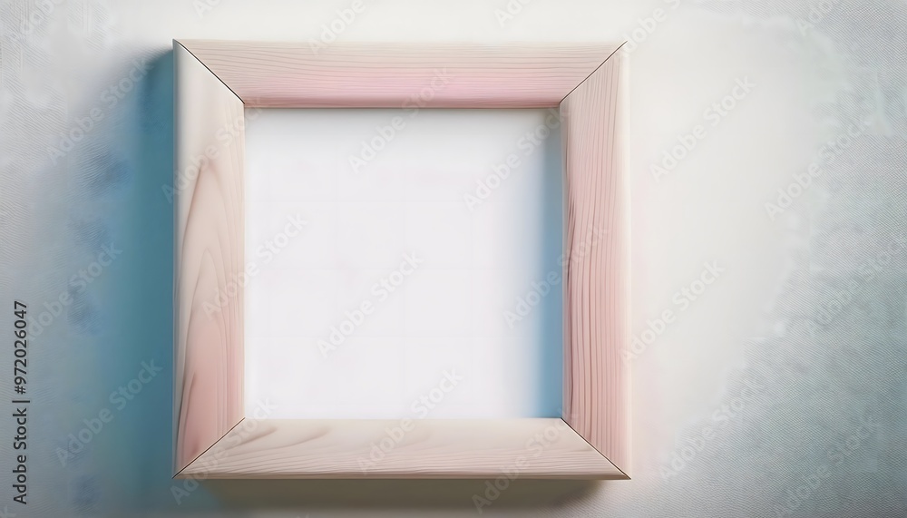 Poster 3d rendering of an empty picture frame in a small room.