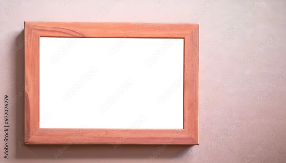 Poster 3d rendering of an empty picture frame in a small room.