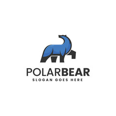 Vector Logo Illustration Polar Bear Simple Mascot Style