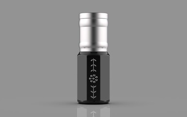 A traditional perfume bottle used for storing essential oils like oud or musk is typically small and ornate. These bottles, often referred to as "qumqum" or "mashiyeh", are cylindrical or spherical in