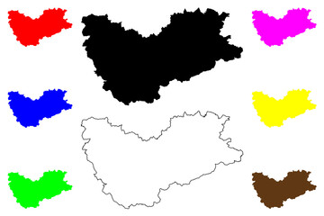 Obraz premium Sachsische Schweiz-Osterzgebirge district (Federal Republic of Germany, rural district, Free State of Saxony) map vector illustration, scribble sketch Saxon Switzerland-Eastern Ore Mountains map