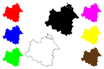 Salzland district (Federal Republic of Germany, rural district, Free State of Saxony-Anhalt) map vector illustration, scribble sketch Salzlandkreis map