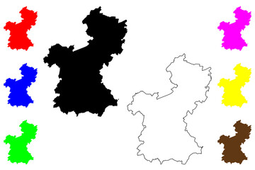 Saarpfalz district (Federal Republic of Germany, State of Saarland, Rural district) map vector illustration, scribble sketch Saarpfalz Kreis map