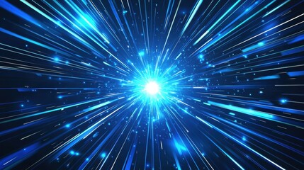 Naklejka premium Powerful Cosmic Explosion of Luminous Energy and Radiance in Abstract Space