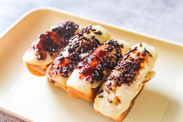 pieces of home-made cake as a snack