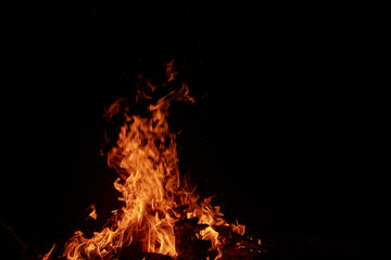 fire in the fireplace