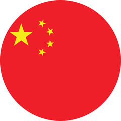 National circular flag of China vector design and illustration , Circular flag flat design