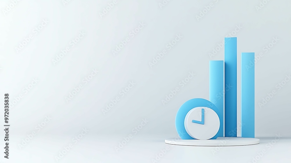 Poster analyzing economic impact through 3d visualization of regulations with copy space for text
