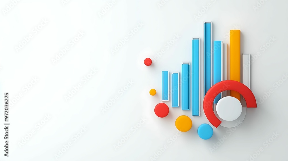 Poster dynamic statistical visualization of economic regulations in 3d data modeling with copy space for te