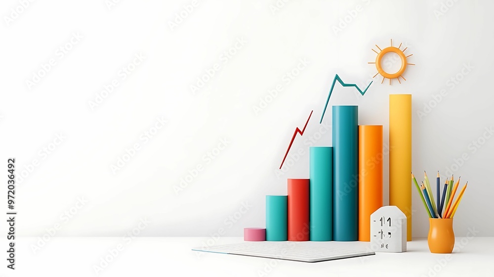 Poster advancing economic growth through regulated 3d modeling visualization with copy space for text