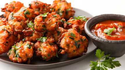 Mix Veg Pakora with Tomato Mint Sauce  