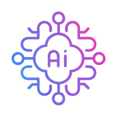 AI Logo Icon - Silhouette Clipart with Transparent Background 