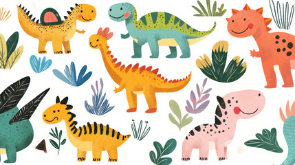 Cute Dinosaur Friends.