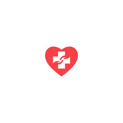 heart medic hand care logo icon simple